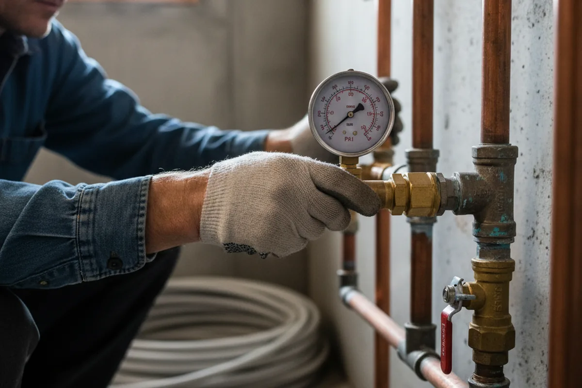 Pressure testing a repaired line during Water Line Repair in Billings